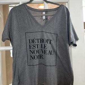 Gray Detroit is the New Black V-Neck T-Shirt